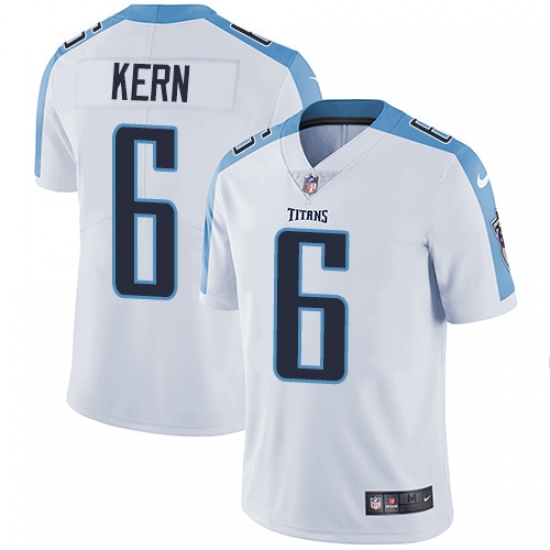 Men's Nike Tennessee Titans 6 Brett Kern White Vapor Untouchable Limited Player NFL Jersey