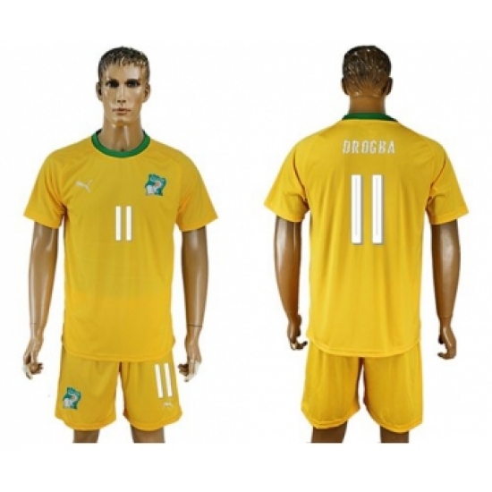 Cote d'lvoire 11 Drogba Home Soccer Country Jersey