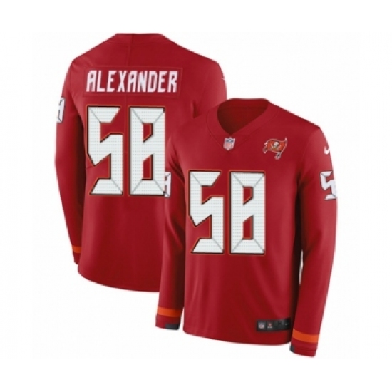 Men's Nike Tampa Bay Buccaneers 58 Kwon Alexander Limited Red Therma Long Sleeve NFL Jersey