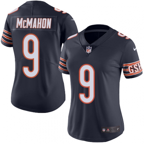 Women's Nike Chicago Bears 9 Jim McMahon Navy Blue Team Color Vapor Untouchable Limited Player NFL Jersey