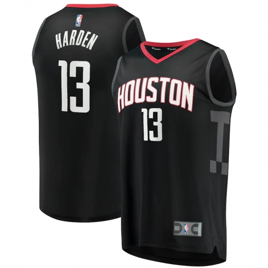 Men's Houston Rockets 13 James Harden Fanatics Branded Black 2020-21 Fast Break Player Jersey