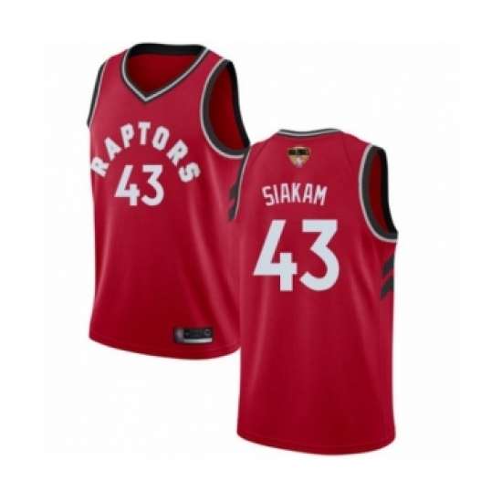 Youth Toronto Raptors 43 Pascal Siakam Swingman Red 2019 Basketball Finals Bound Jersey - Icon Edition