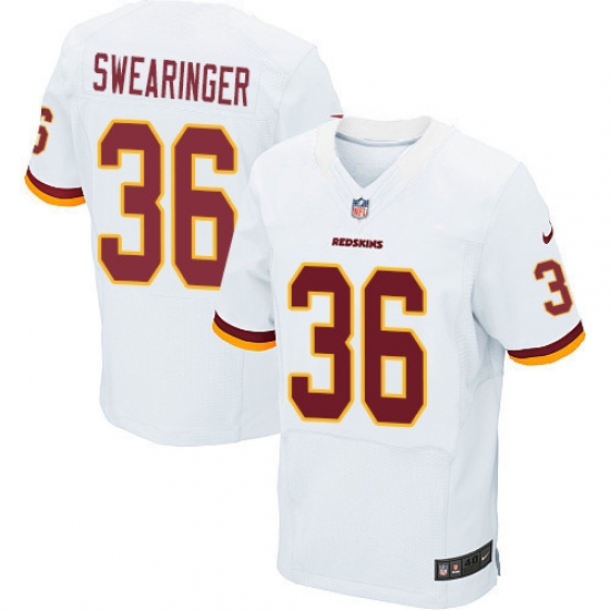 Men's Nike Washington Redskins 36 D.J. Swearinger Elite White NFL Jersey