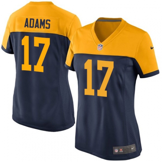Women's Nike Green Bay Packers 17 Davante Adams Limited Navy Blue Alternate NFL Jersey