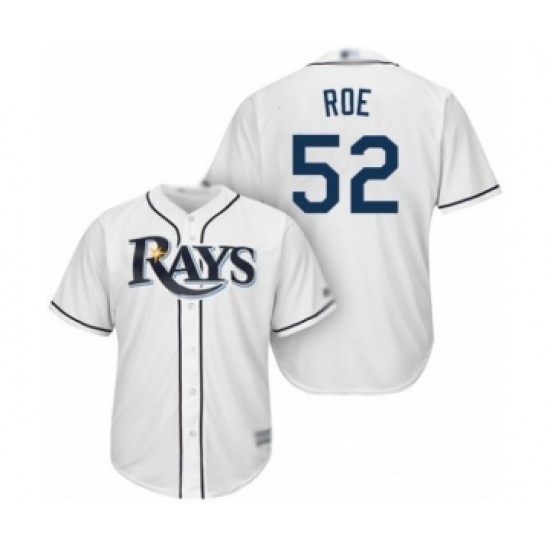 Youth Tampa Bay Rays 52 Chaz Roe Authentic White Home Cool Base Baseball Player Jersey