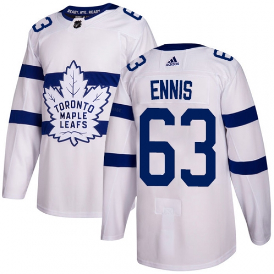 Men's Adidas Toronto Maple Leafs 63 Tyler Ennis Authentic White 2018 Stadium Series NHL Jersey