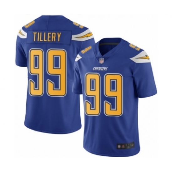 Youth Los Angeles Chargers 99 Jerry Tillery Limited Electric Blue Rush Vapor Untouchable Football Jersey