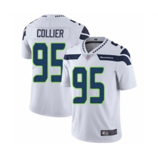 Men's Seattle Seahawks 95 L.J. Collier White Vapor Untouchable Limited Player Football Jersey