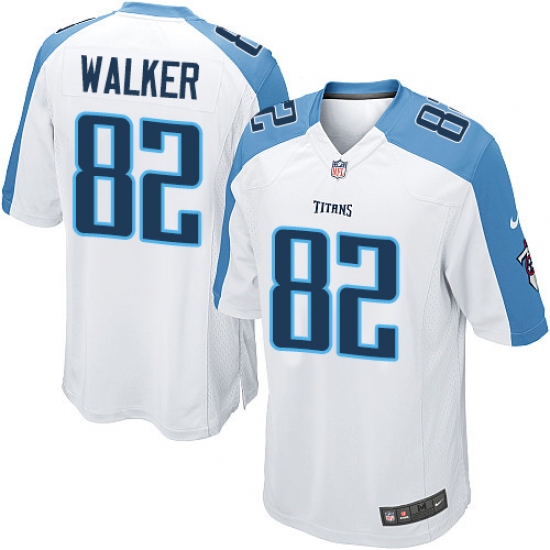 Men's Nike Tennessee Titans 82 Delanie Walker Game White NFL Jersey