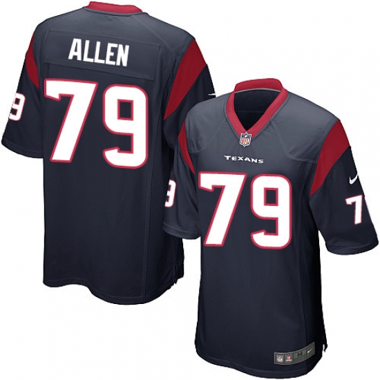 Men's Nike Houston Texans 79 Jeff Allen Game Navy Blue Team Color NFL Jersey