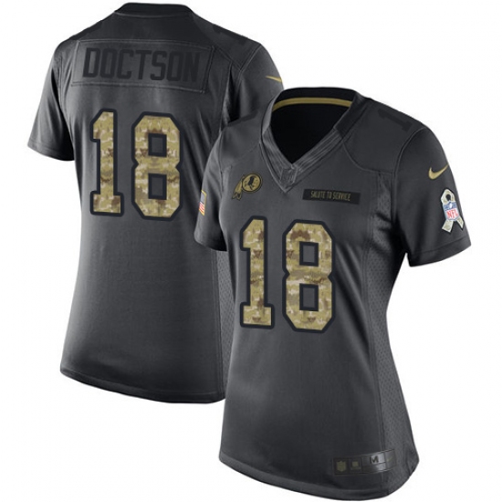 Women's Nike Washington Redskins 18 Josh Doctson Limited Black 2016 Salute to Service NFL Jersey