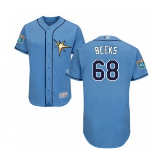 Men's Tampa Bay Rays 68 Jalen Beeks Light Blue Flexbase Authentic Collection Baseball Player Jersey