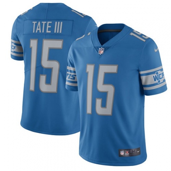 Men's Nike Detroit Lions 15 Golden Tate III Limited Light Blue Team Color Vapor Untouchable NFL Jersey