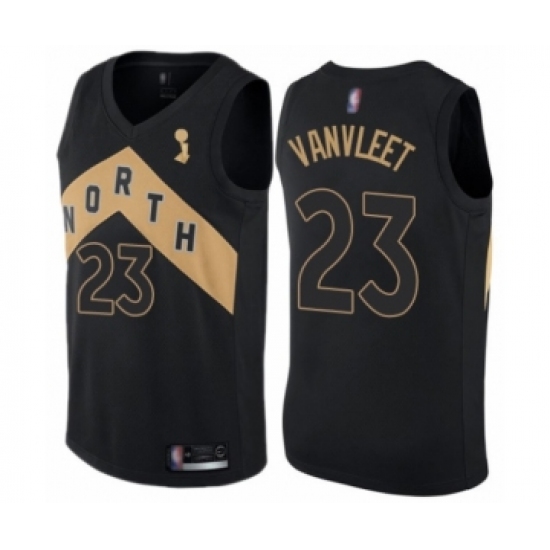 Men's Toronto Raptors 23 Fred VanVleet Swingman Black 2019 Basketball Finals Champions Jersey - City Edition