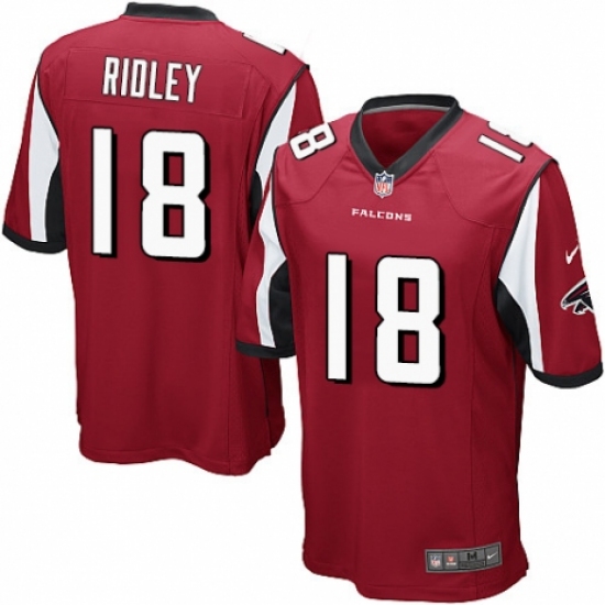 Men's Nike Atlanta Falcons 18 Calvin Ridley Game Red Team Color NFL Jersey