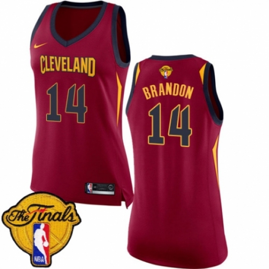 Women's Nike Cleveland Cavaliers 14 Terrell Brandon Swingman Maroon 2018 NBA Finals Bound NBA Jersey - Icon Edition