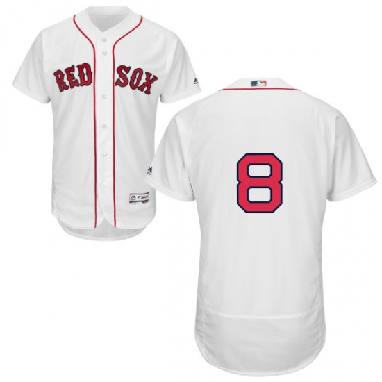 Men's Majestic Boston Red Sox 8 Carl Yastrzemski White Home Flex Base Authentic Collection MLB Jersey