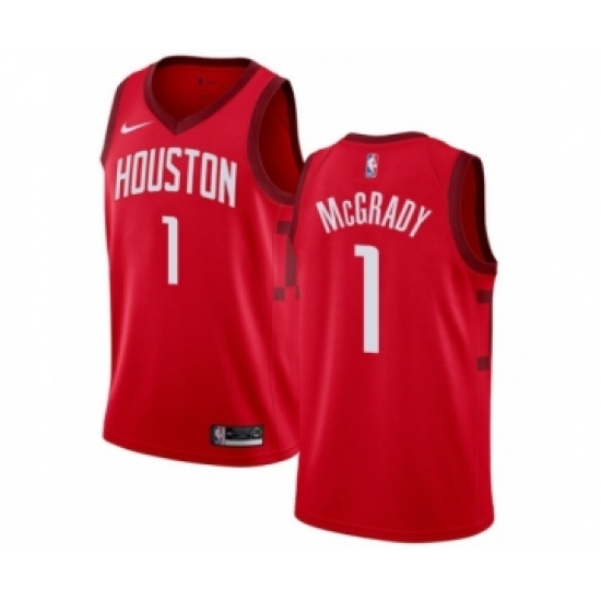 Men's Nike Houston Rockets 1 Tracy McGrady Red Swingman Jersey - Earned Edition