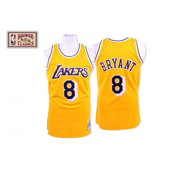 Men's Mitchell and Ness Los Angeles Lakers 8 Kobe Bryant Swingman Gold Throwback NBA Jersey