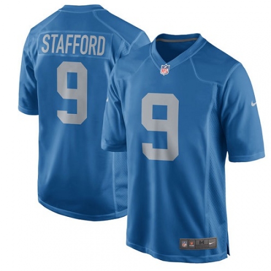 Men's Nike Detroit Lions 9 Matthew Stafford Game Blue Alternate NFL Jersey