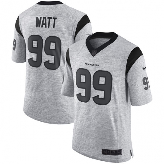 Men's Nike Houston Texans 99 J.J. Watt Limited Gray Gridiron II NFL Jersey