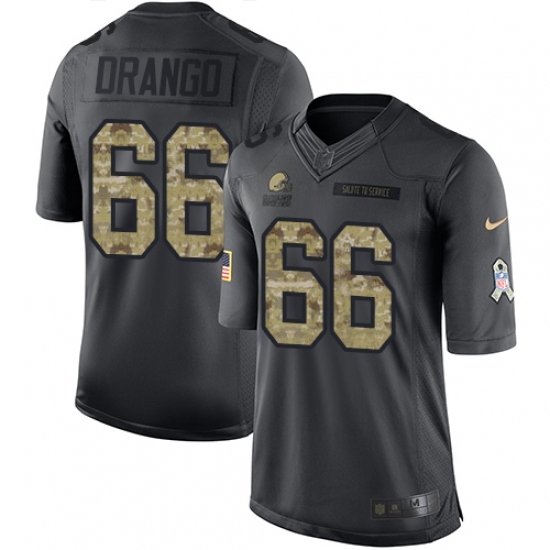 Youth Nike Cleveland Browns 66 Spencer Drango Limited Black 2016 Salute to Service NFL Jersey