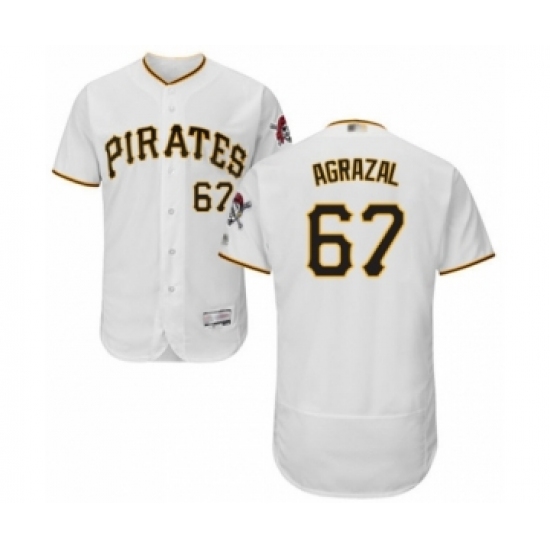 Men's Pittsburgh Pirates 67 Dario Agrazal White Home Flex Base Authentic Collection Baseball Player Jersey