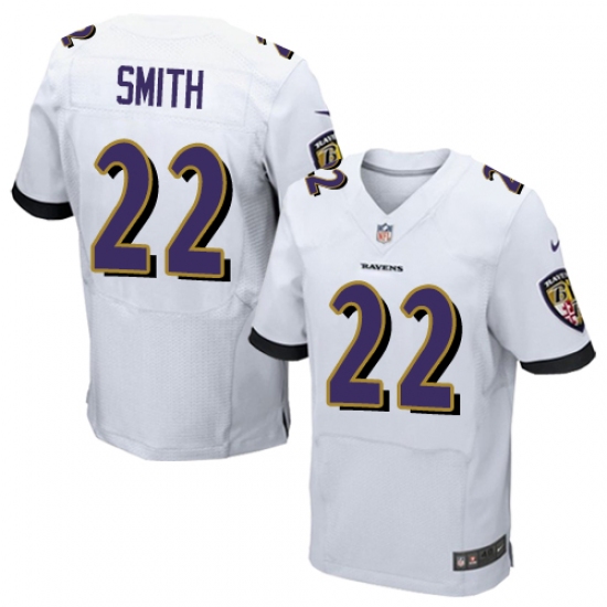 Men's Nike Baltimore Ravens 22 Jimmy Smith Elite White NFL Jersey