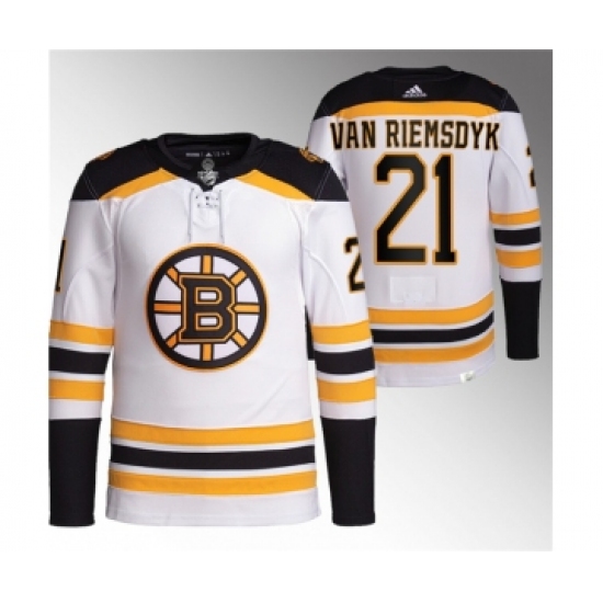 Men's Boston Bruins 21 James van Riemsdyk White Stitched Jersey