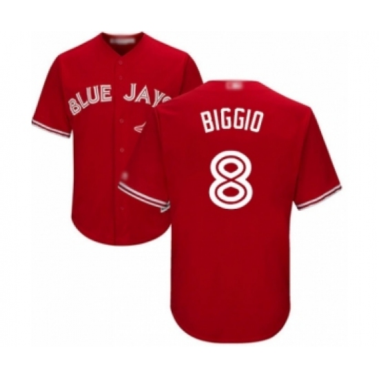 Youth Toronto Blue Jays 8 Cavan Biggio Authentic Scarlet Alternate Baseball Player Jersey