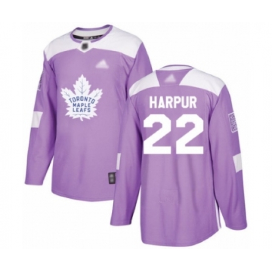 Men's Toronto Maple Leafs 22 Ben Harpur Authentic Purple Fights Cancer Practice Hockey Jersey