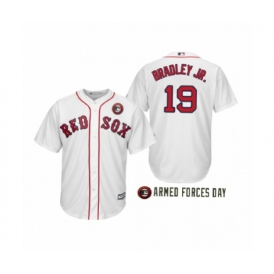 Women'sBoston Red Sox 2019 Armed Forces Day 19Jackie Bradley Jr White Jersey