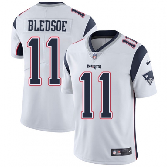 Men's Nike New England Patriots 11 Drew Bledsoe White Vapor Untouchable Limited Player NFL Jersey