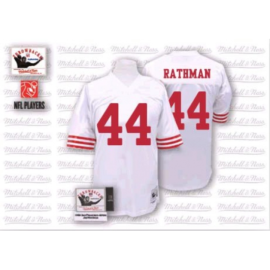 Mitchell and Ness San Francisco 49ers 44 Tom Rathman Authentic White NFL Jersey