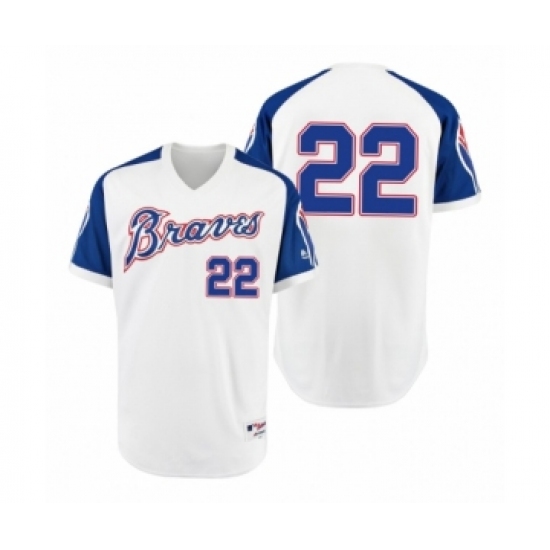 Women Braves 22 Nick Markakis White 1974 Turn Back the Clock Authentic Jersey