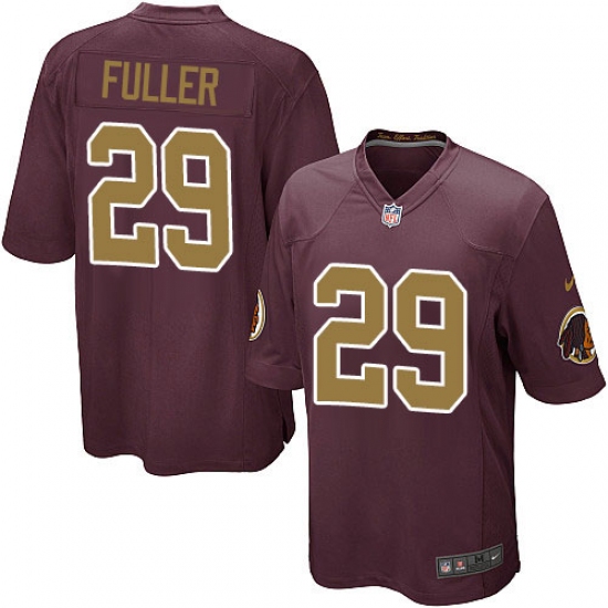 Men's Nike Washington Redskins 29 Kendall Fuller Game Burgundy Red/Gold Number Alternate 80TH Anniversary NFL Jersey