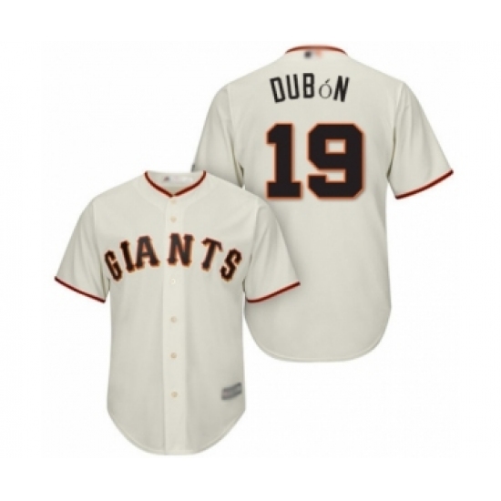 Youth San Francisco Giants 19 Mauricio Dubon Authentic Cream Home Cool Base Baseball Player Jersey