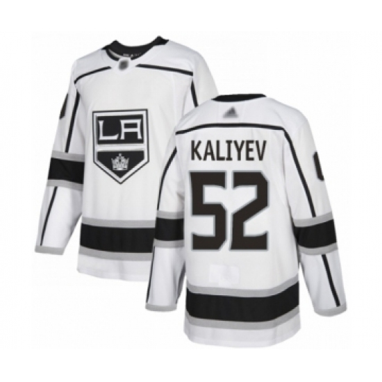 Youth Los Angeles Kings 52 Arthur Kaliyev Authentic White Away Hockey Jersey