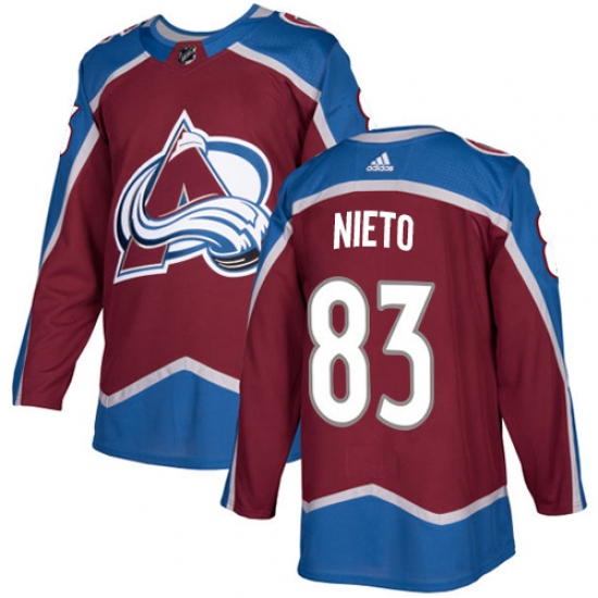 Youth Adidas Colorado Avalanche 83 Matt Nieto Premier Burgundy Red Home NHL Jersey