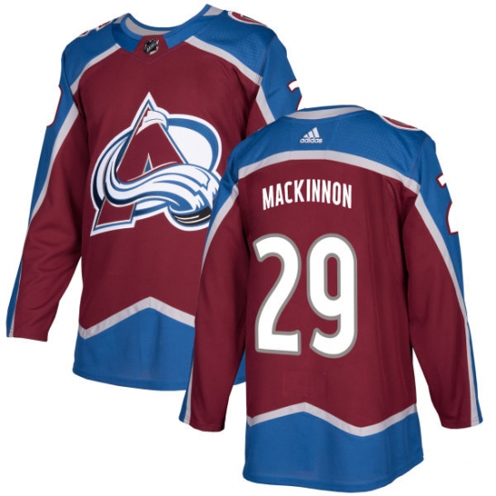 Men's Adidas Colorado Avalanche 29 Nathan MacKinnon Premier Burgundy Red Home NHL Jersey