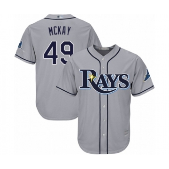 Youth Tampa Bay Rays 49 Brendan McKay Authentic Grey Road Cool Base Baseball Player Jersey