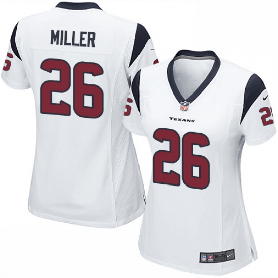 Women's Nike Houston Texans 26 Lamar Miller Game White NFL Jersey