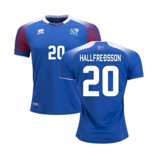 Iceland 20 HALLFREDSSON Home Soccer Country Jersey