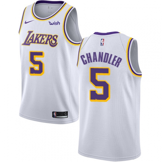 Men's Nike Los Angeles Lakers 5 Tyson Chandler Swingman White NBA Jersey - Association Edition