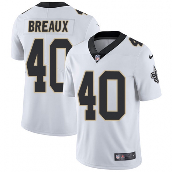 Youth Nike New Orleans Saints 40 Delvin Breaux White Vapor Untouchable Limited Player NFL Jersey