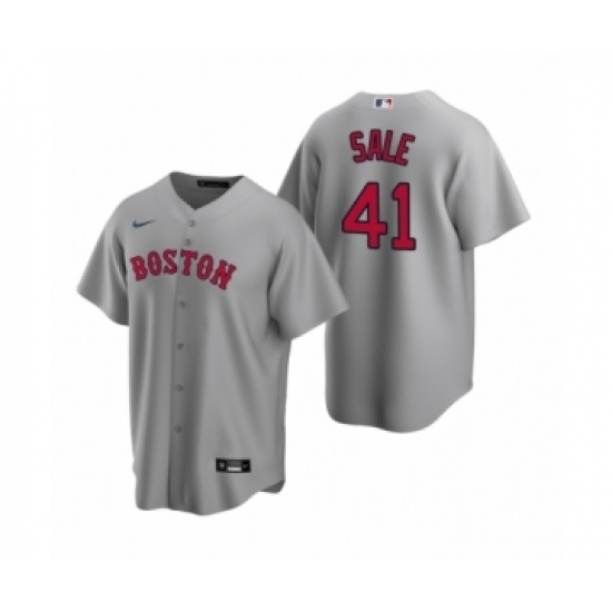 Women's Boston Red Sox 41 Chris Sale Nike Gray Replica Road Jersey