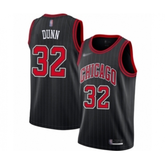 Women's Chicago Bulls 32 Kris Dunn Swingman Black Finished Basketball Jersey - Statement Edition