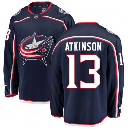 Men's Columbus Blue Jackets 13 Cam Atkinson Fanatics Branded Navy Blue Home Breakaway NHL Jersey