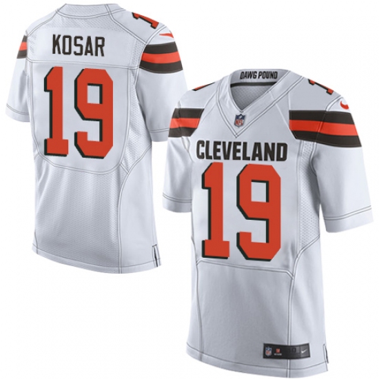 Men's Nike Cleveland Browns 19 Bernie Kosar Elite White NFL Jersey