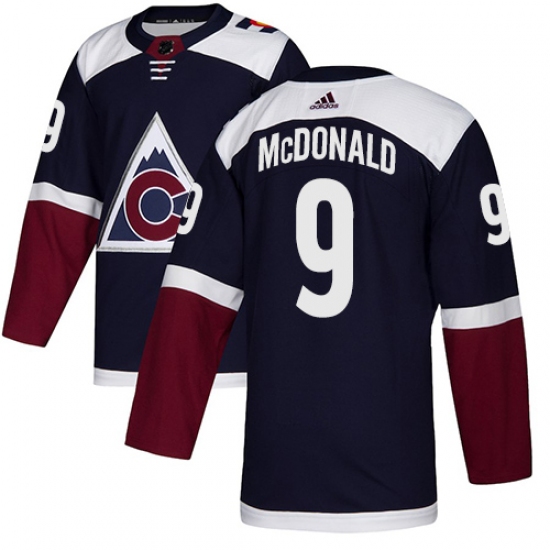 Youth Adidas Colorado Avalanche 9 Lanny McDonald Authentic Navy Blue Alternate NHL Jersey